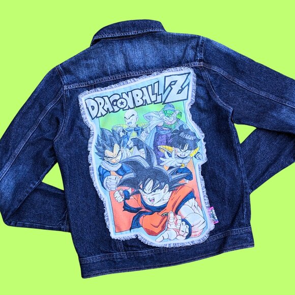 Handmade, Upcycled DragonBall Z Denim Jacket Size US 14-16, Size L - Picture 1 of 4